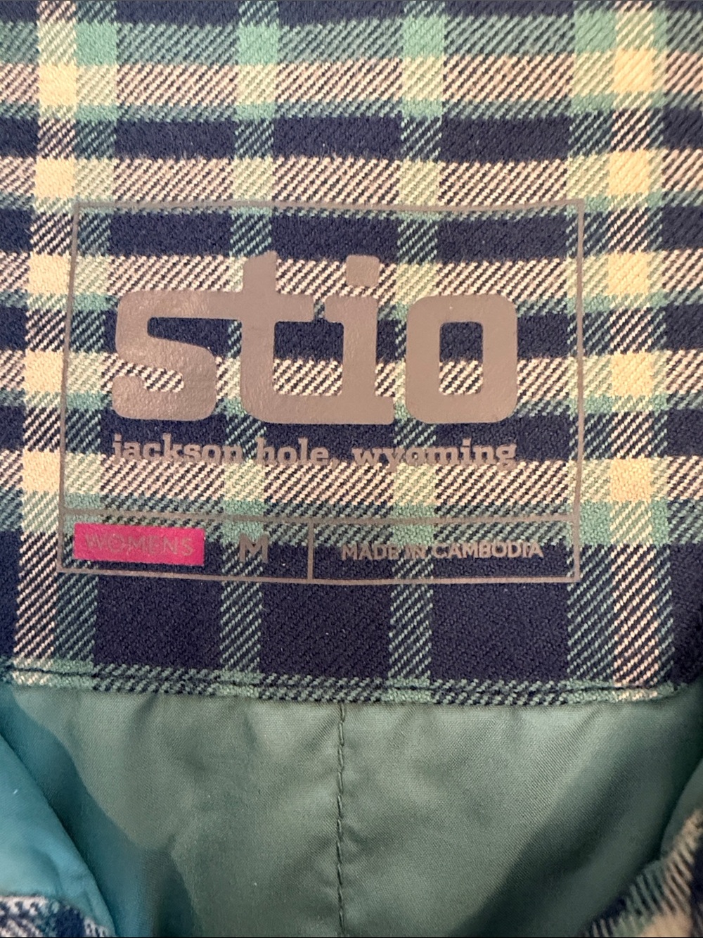 Stio Navy and Teal Plaid Shirt Jacket - Picture 2 of 7